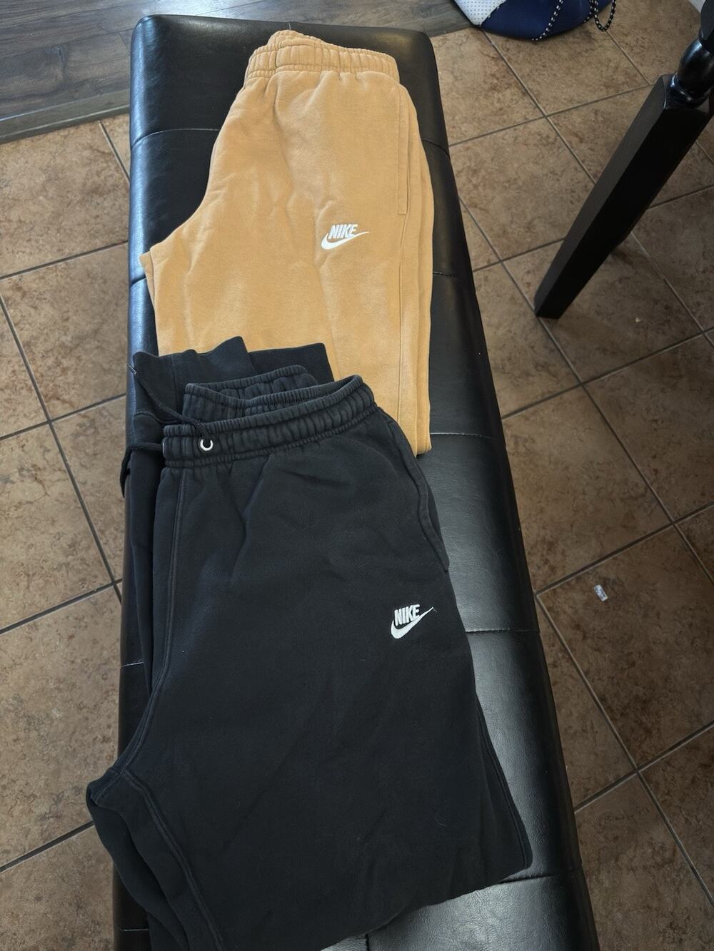 2 Pairs Nike Jogger Sweatpants Black & Tan Size Medium